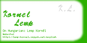 kornel lemp business card